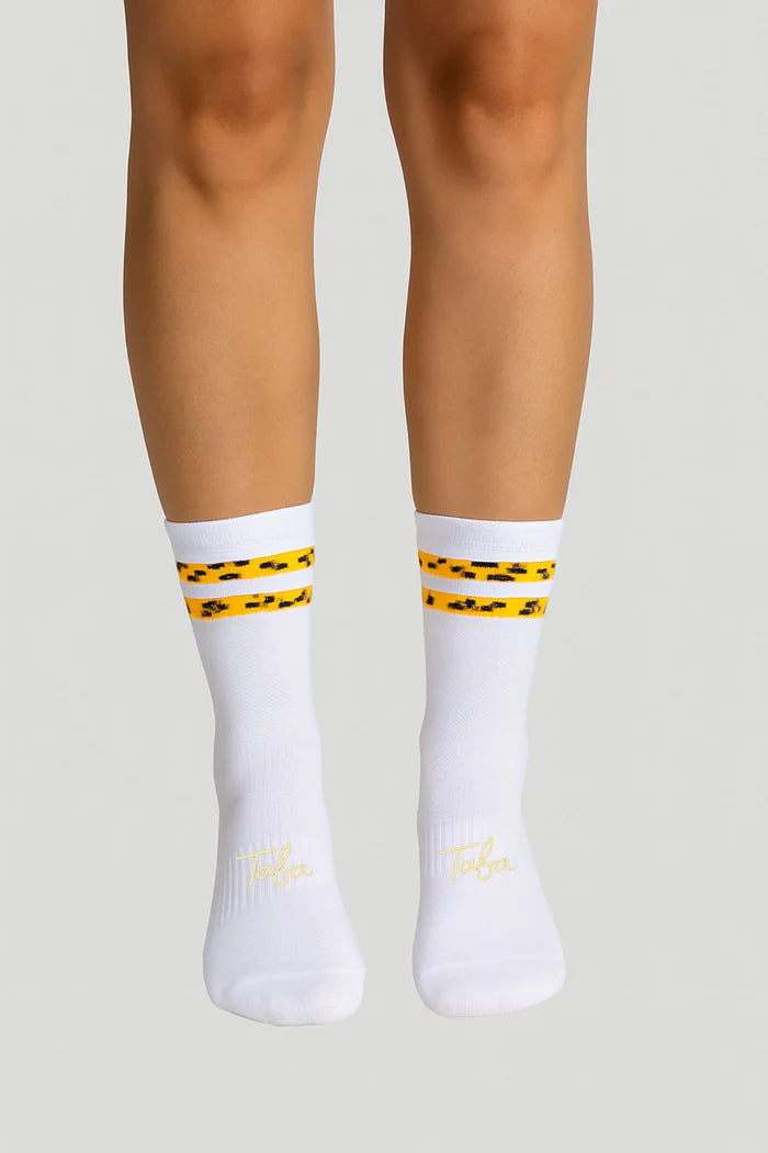 Media Ciclismo Blanca Arabescos Amarillo