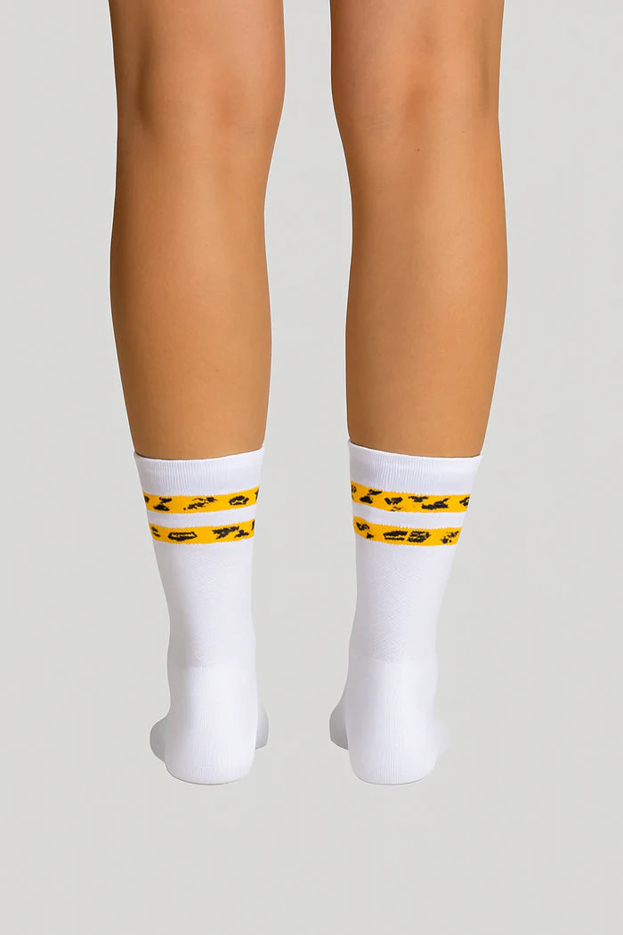 Media Ciclismo Blanca Arabescos Amarillo