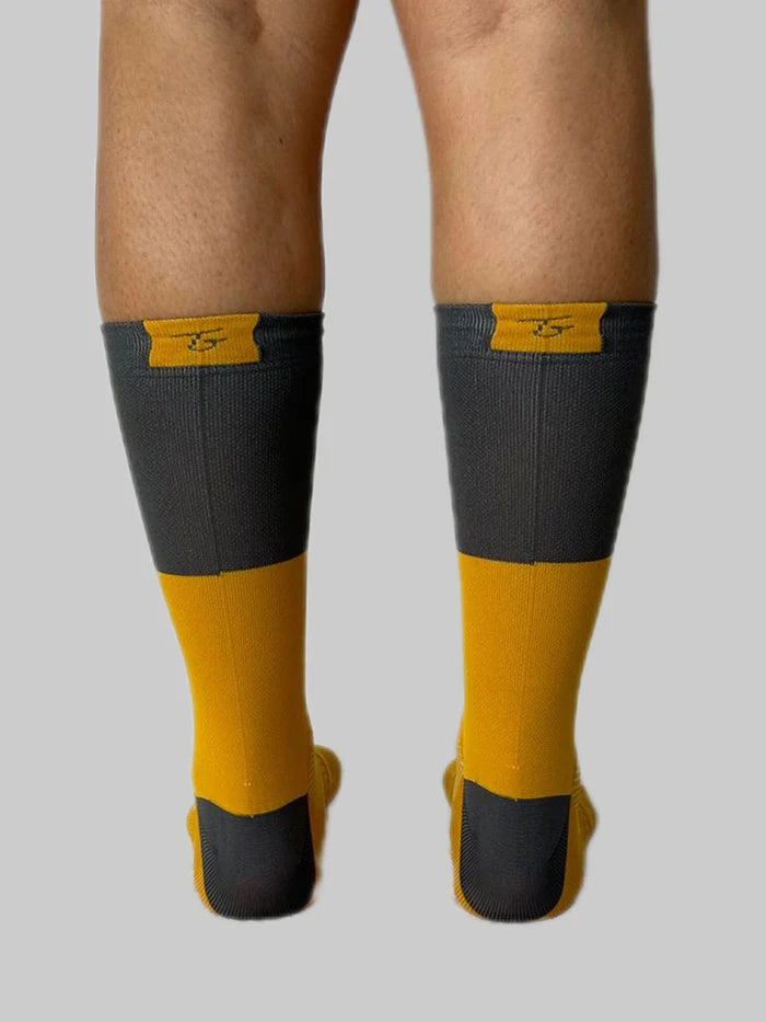 Media Ciclismo Bloques Mostaza Gris