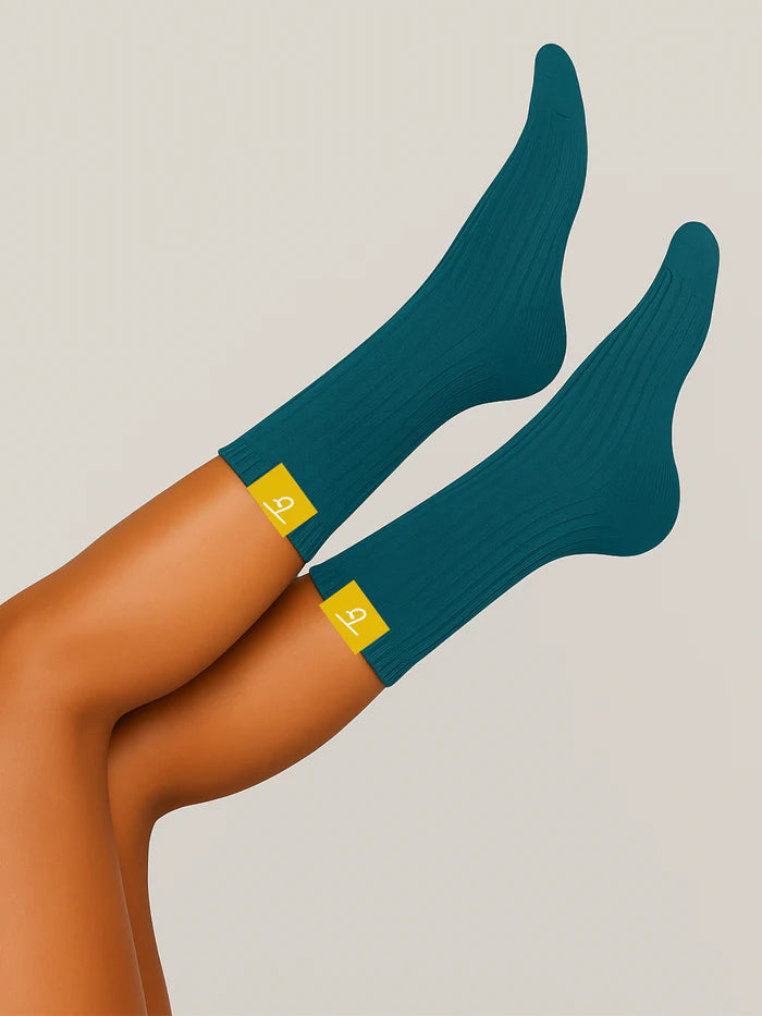 Media Ciclismo Doble Brand Cobalto Amarillo